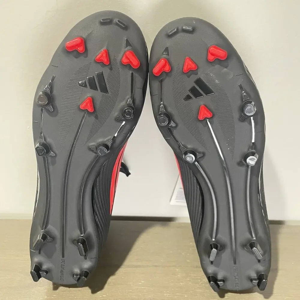 Adidas Mens Size 9 Cleats NEW F50 League Mid FG MG Soccer Black Red JR9007